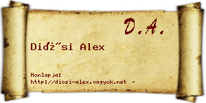 Diósi Alex névjegykártya